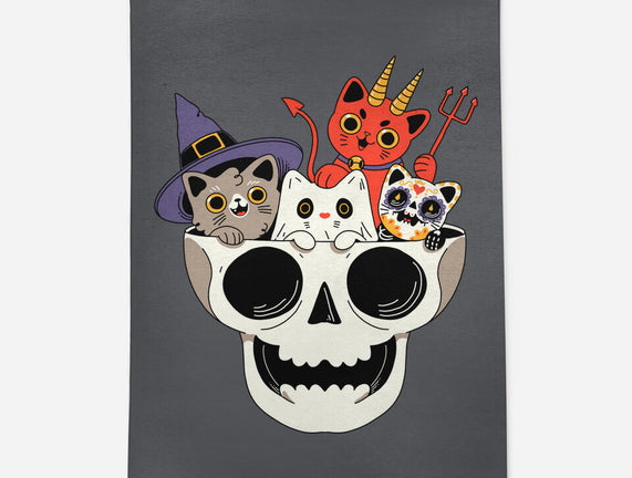 Skull And Spooky Cats