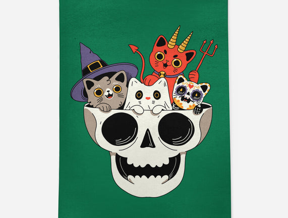 Skull And Spooky Cats