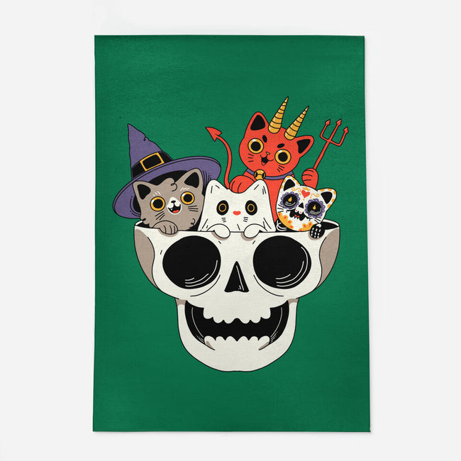 Skull And Spooky Cats-None-Outdoor-Rug-ppmid