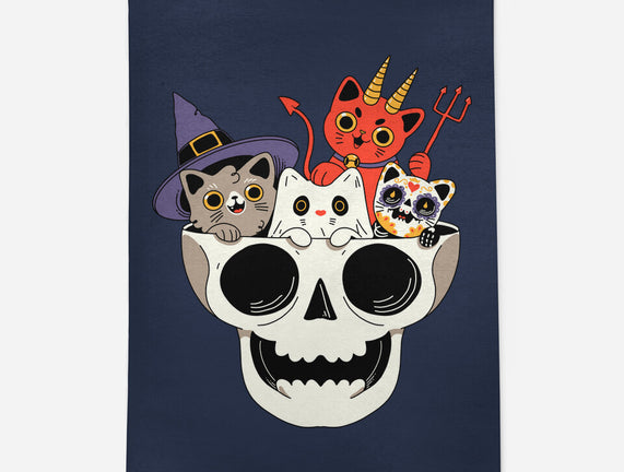 Skull And Spooky Cats