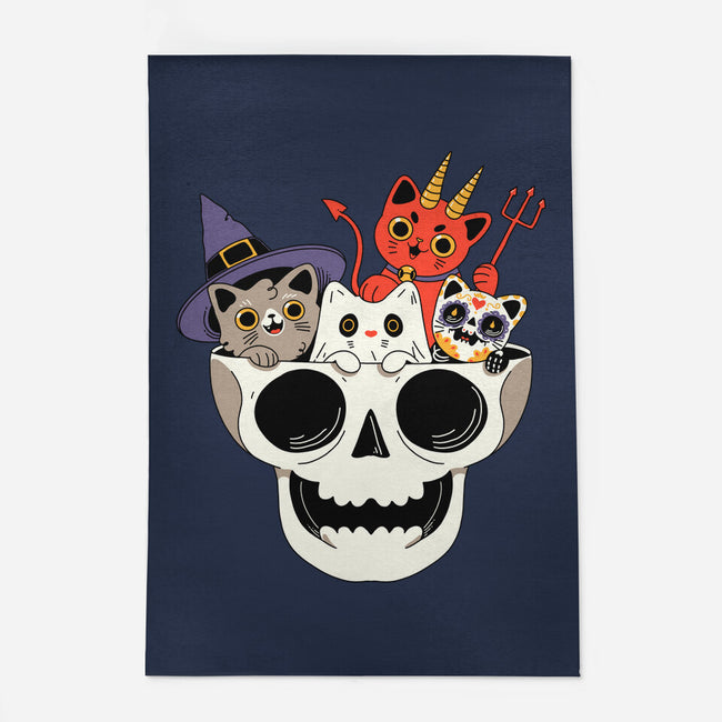 Skull And Spooky Cats-None-Outdoor-Rug-ppmid