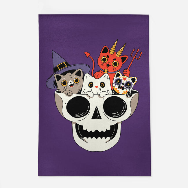 Skull And Spooky Cats-None-Outdoor-Rug-ppmid