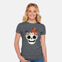 Skull And Spooky Cats-Womens-Fitted-Tee-ppmid