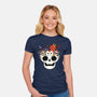 Skull And Spooky Cats-Womens-Fitted-Tee-ppmid