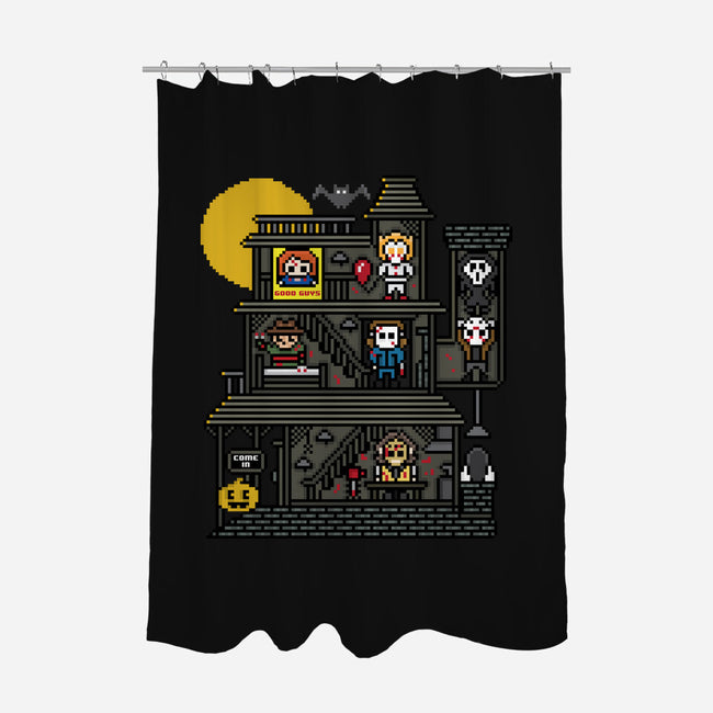 Haunted Pixels-None-Polyester-Shower Curtain-jrberger