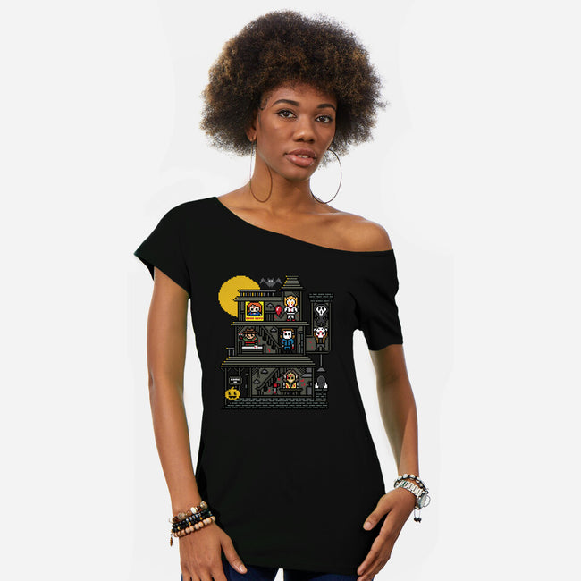 Haunted Pixels-Womens-Off Shoulder-Tee-jrberger