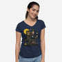 Haunted Pixels-Womens-V-Neck-Tee-jrberger