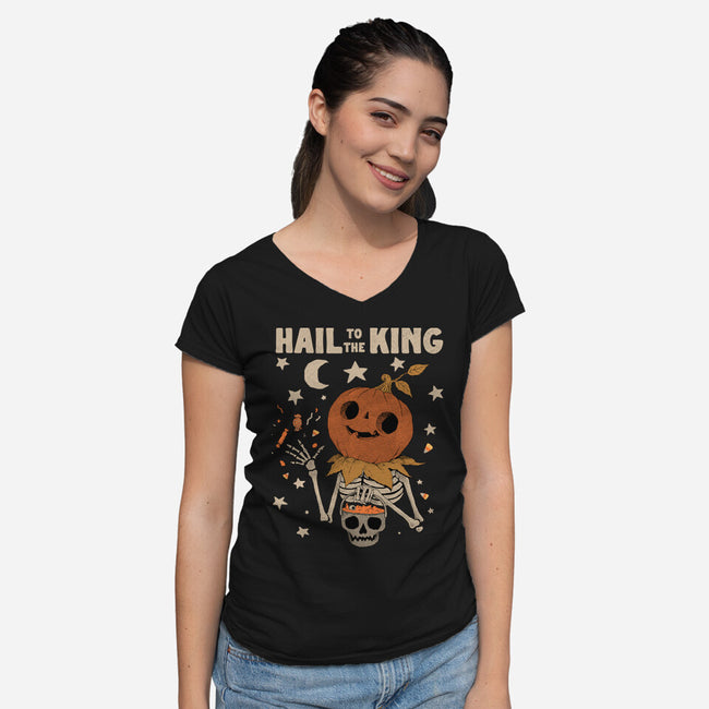 Halloween King-Womens-V-Neck-Tee-ppmid