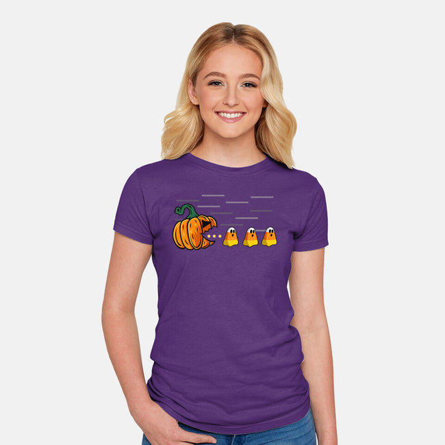 Candy Corn Hunter-Womens-Fitted-Tee-Agaena