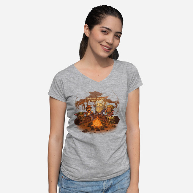 Cookie Monster Tales-Womens-V-Neck-Tee-TonyCenteno