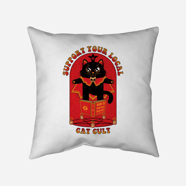 Support Your Local Cat Cult-None-Removable Cover-Throw Pillow-danielmorris1993
