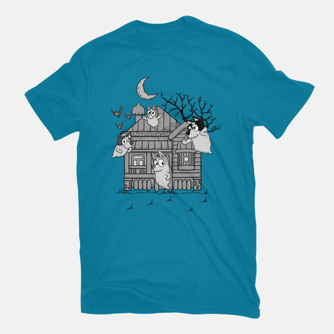 Bluey Haunted House-Womens-Fitted-Tee-JamesQJO