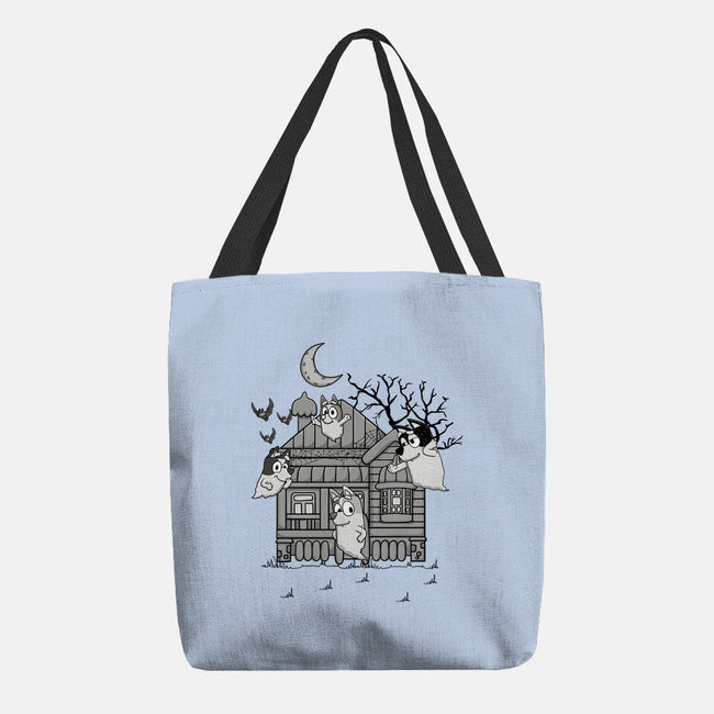 Bluey Haunted House-None-Basic Tote-Bag-JamesQJO