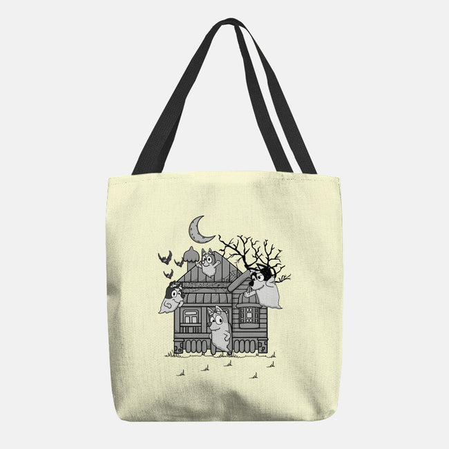 Bluey Haunted House-None-Basic Tote-Bag-JamesQJO