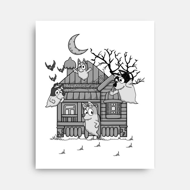 Bluey Haunted House-None-Stretched-Canvas-JamesQJO