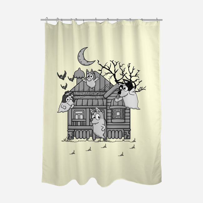 Bluey Haunted House-None-Polyester-Shower Curtain-JamesQJO
