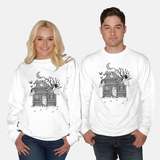 Bluey Haunted House-Unisex-Crew Neck-Sweatshirt-JamesQJO