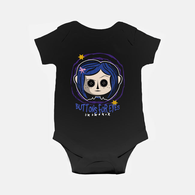 Buttons For Eyes-Baby-Basic-Onesie-Liewrite