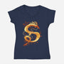 Autumn Dragon-Womens-V-Neck-Tee-IKILO