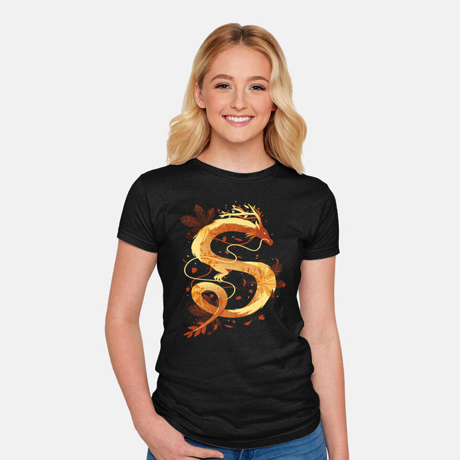 Autumn Dragon-Womens-Fitted-Tee-IKILO