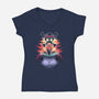 The Future King Of Pirates-Womens-V-Neck-Tee-fanfabio