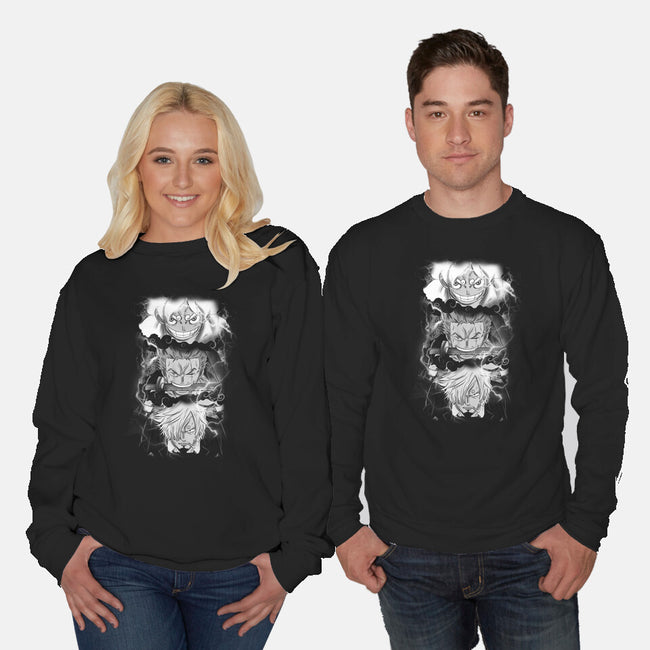 The Monster Trio-Unisex-Crew Neck-Sweatshirt-fanfabio