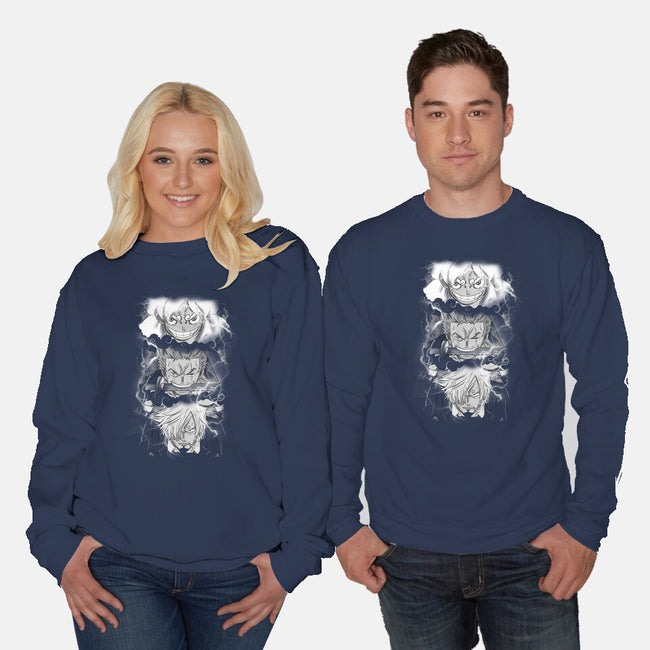 The Monster Trio-Unisex-Crew Neck-Sweatshirt-fanfabio