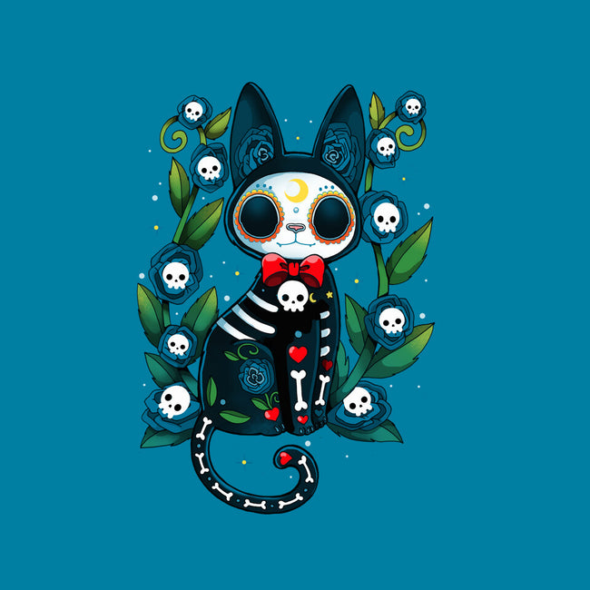 Halloween Skeleton Cat-None-Fleece-Blanket-Vallina84