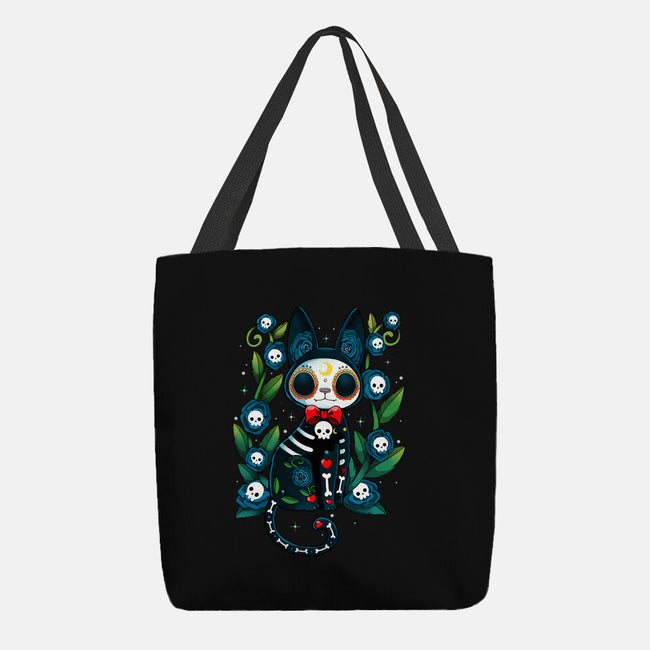 Halloween Skeleton Cat-None-Basic Tote-Bag-Vallina84