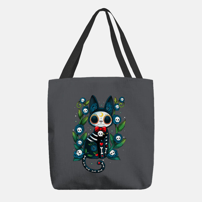 Halloween Skeleton Cat-None-Basic Tote-Bag-Vallina84