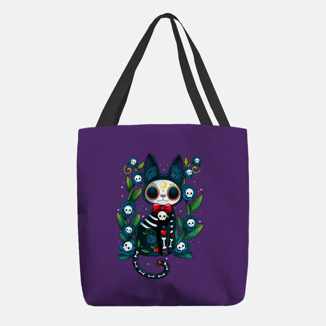 Halloween Skeleton Cat-None-Basic Tote-Bag-Vallina84