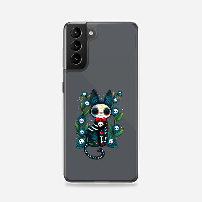 Halloween Skeleton Cat-Samsung-Snap-Phone Case-Vallina84