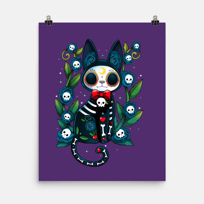 Halloween Skeleton Cat-None-Matte-Poster-Vallina84