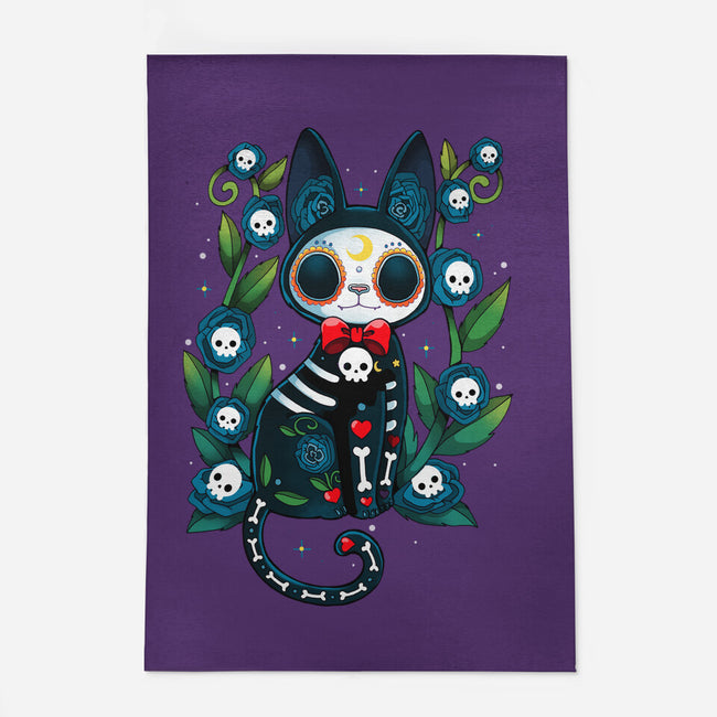 Halloween Skeleton Cat-None-Outdoor-Rug-Vallina84