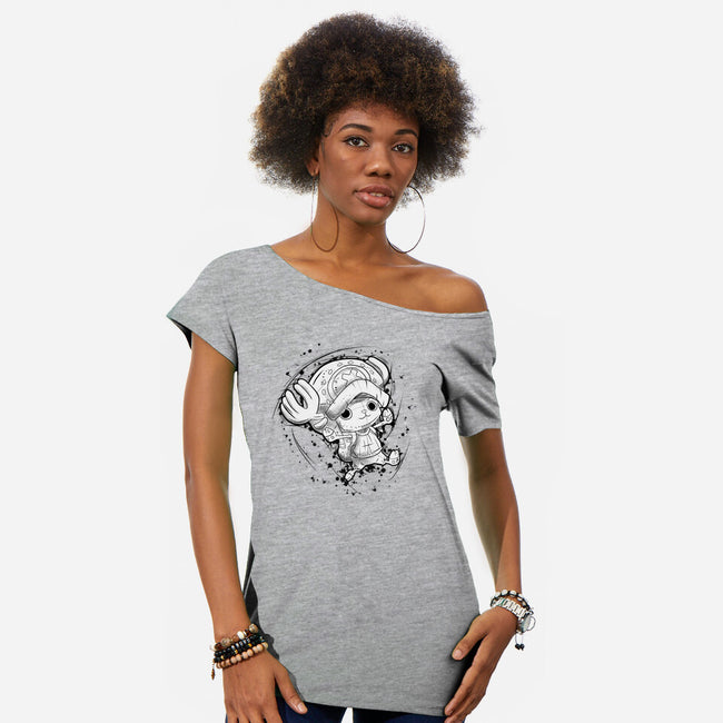 Nakama Sketch-Womens-Off Shoulder-Tee-nickzzarto