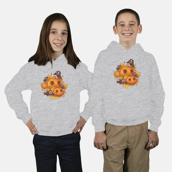 Pumpkins And Crows-Youth-Pullover-Sweatshirt-ricolaa