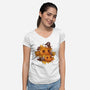 Pumpkins And Crows-Womens-V-Neck-Tee-ricolaa