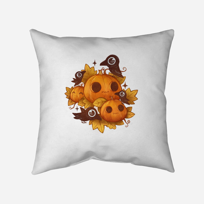 Pumpkins And Crows-None-Removable Cover w Insert-Throw Pillow-ricolaa