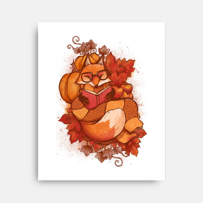 Autumn Reader-None-Stretched-Canvas-ricolaa