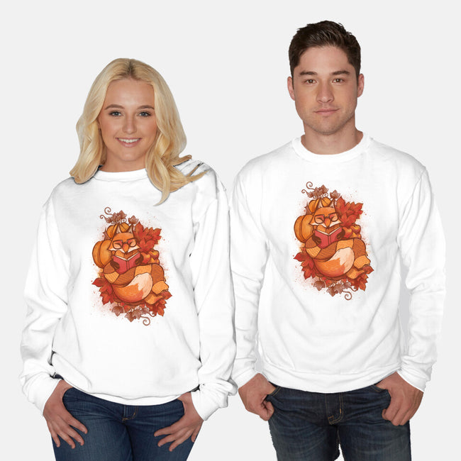 Autumn Reader-Unisex-Crew Neck-Sweatshirt-ricolaa