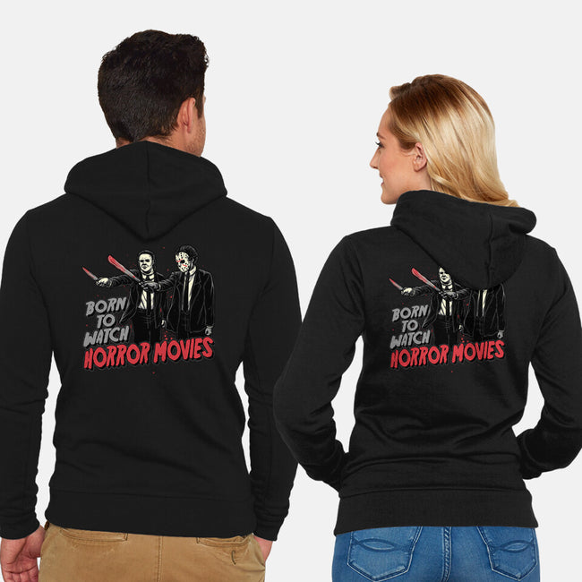 Horror Duo-Unisex-Zip-Up-Sweatshirt-momma_gorilla