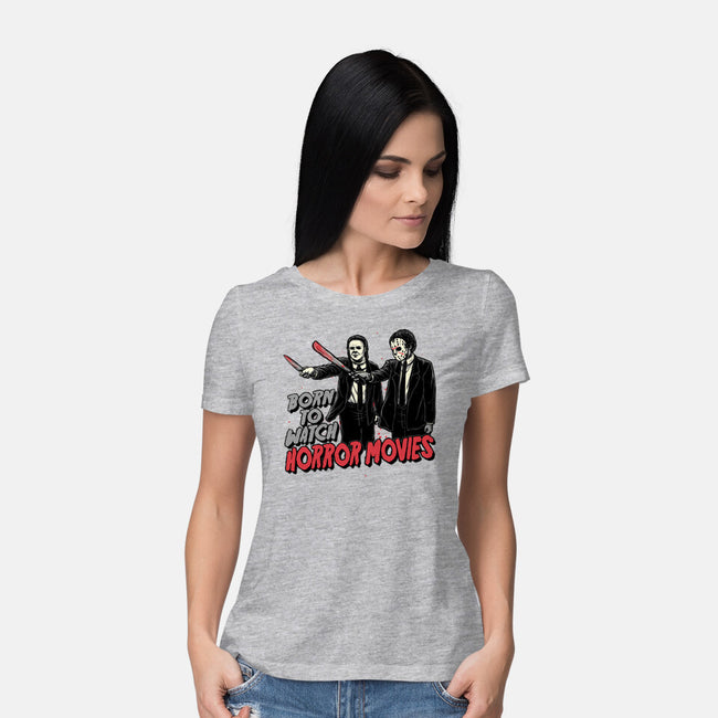 Horror Duo-Womens-Basic-Tee-momma_gorilla