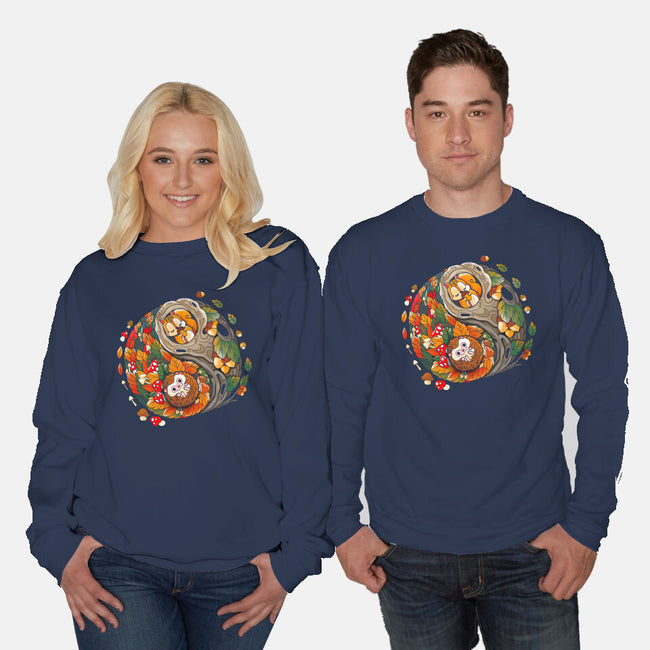 Ying Yang Autumn-Unisex-Crew Neck-Sweatshirt-Vallina84