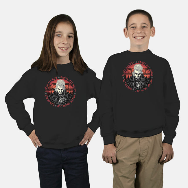 Never Die-Youth-Crew Neck-Sweatshirt-momma_gorilla