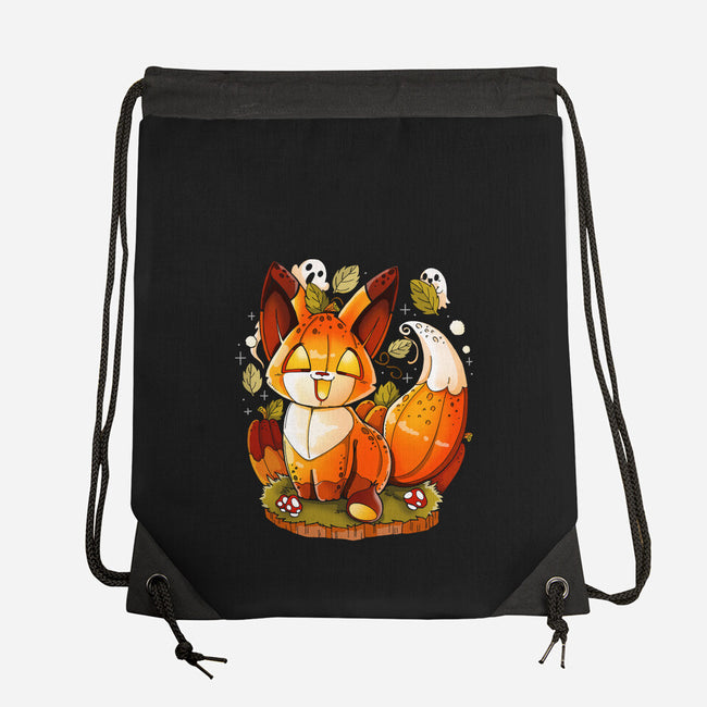 Pumpkin Fox-None-Drawstring-Bag-Vallina84