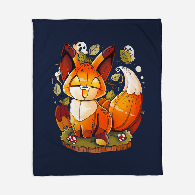 Pumpkin Fox-None-Fleece-Blanket-Vallina84