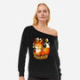 Pumpkin Fox-Womens-Off Shoulder-Sweatshirt-Vallina84