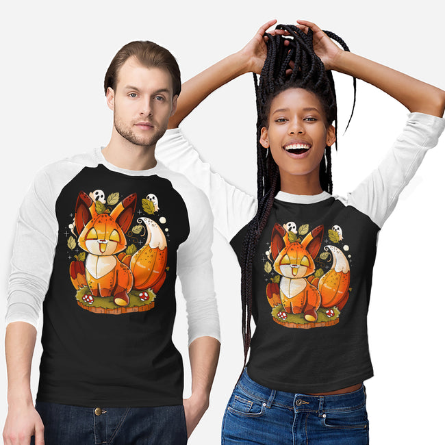 Pumpkin Fox-Unisex-Baseball-Tee-Vallina84