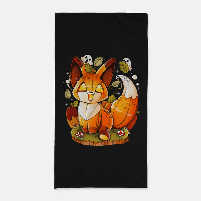 Pumpkin Fox-None-Beach-Towel-Vallina84