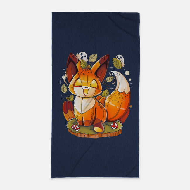 Pumpkin Fox-None-Beach-Towel-Vallina84